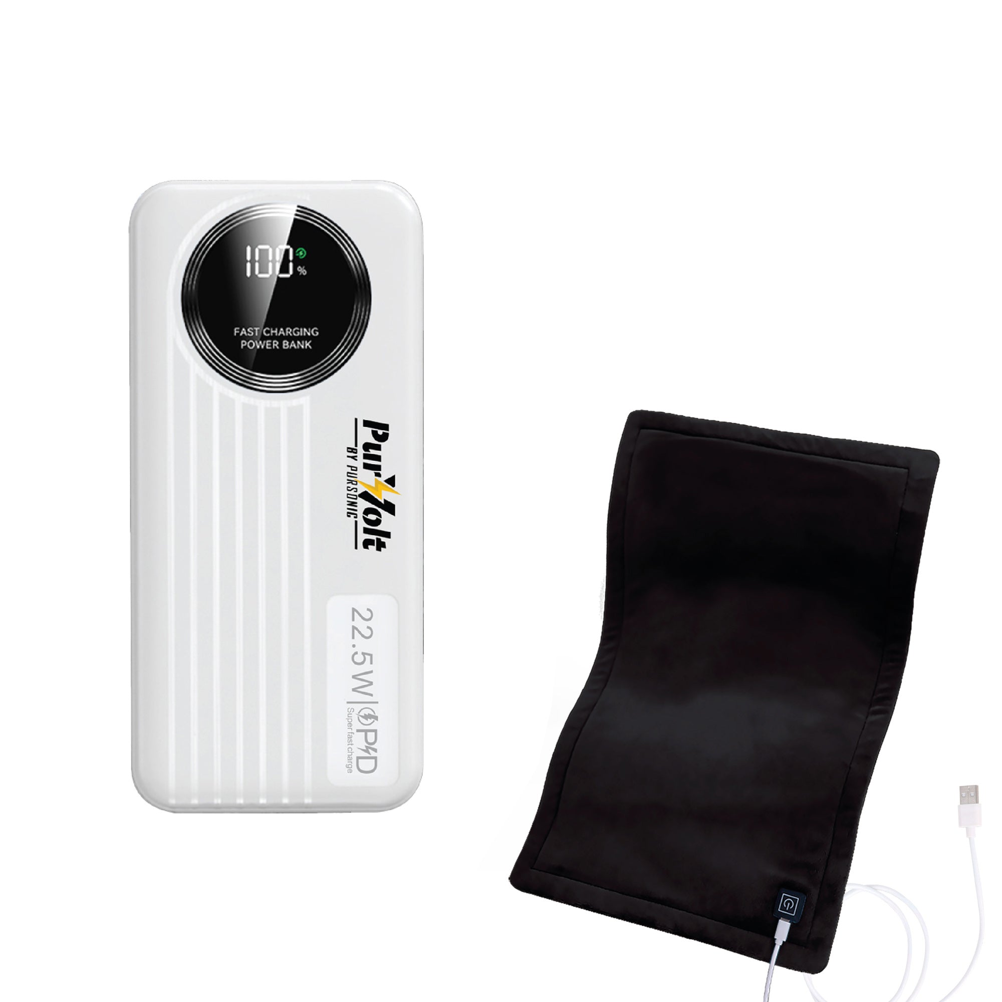 LED Fast Charging Power Bank & Extra Large Electric Heating Pad: Power & Comfort Duo!-0