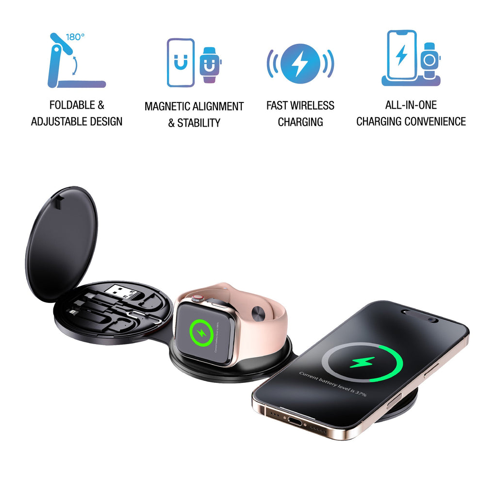 Complete Wireless Charging & Comfort Bundle – Sip & Charge 2-in-1 Mug Warmer + 5-in-1 Folding Charging Station-1